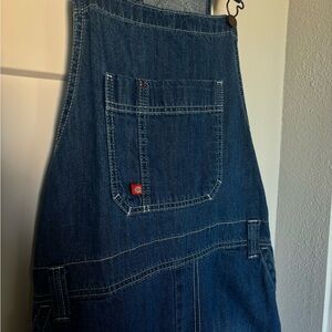 Dickies Women's Dark Blue Denim Short Overalls
